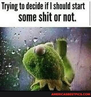 Trying to decide if I should start some shit or not.