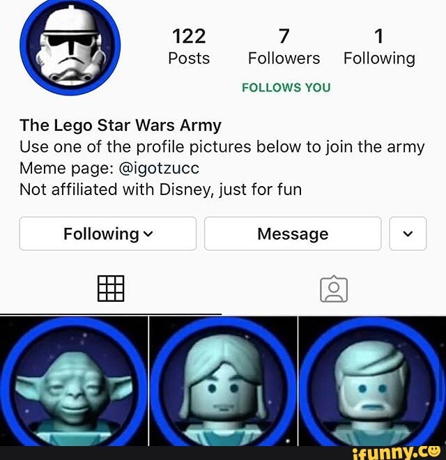 How To Get a Lego Star Wars Profile