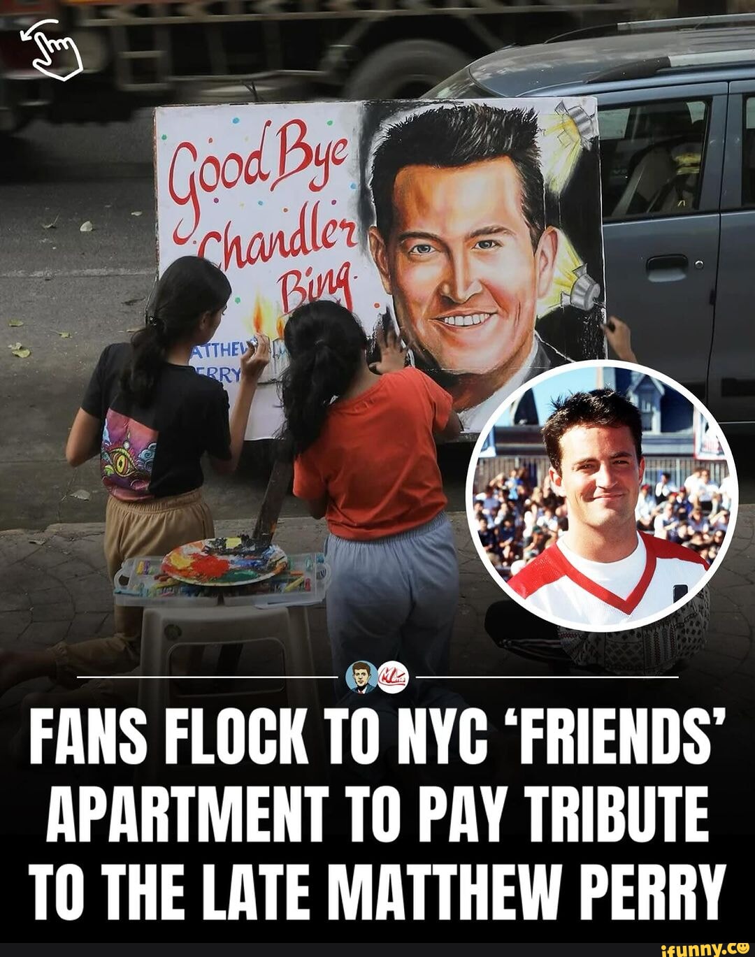 Matthew Perry fans flock to 'Friends' apartment in NYC