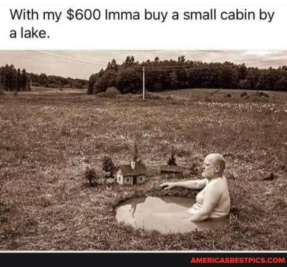 With my $600 Imma buy a small cabin by a lake
