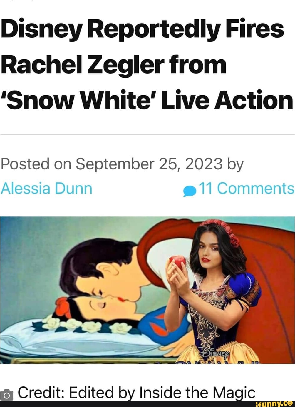 Disney Reportedly Fires Rachel Zegler from 'Snow White' Live Action