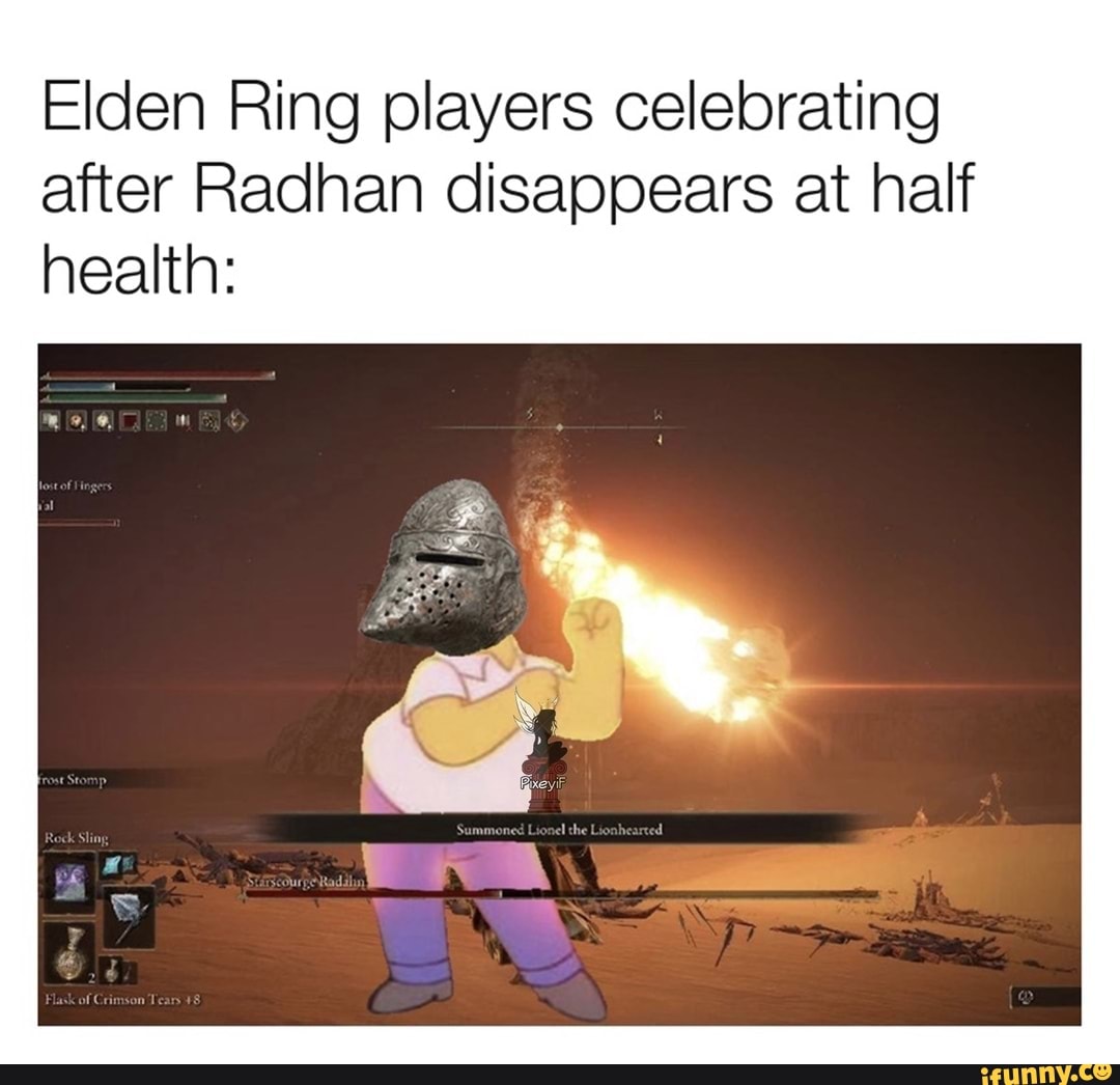 Elden Ring players celebrating after Radhan disappears at half health ...