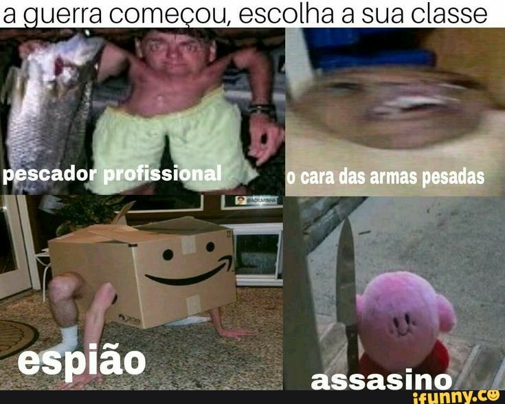 a querra começou, escolha a sua classe