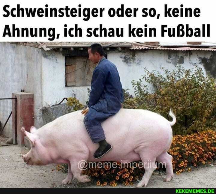 Schweinsteiger oder so, keine
Ahnung, ich schau kein Fußball