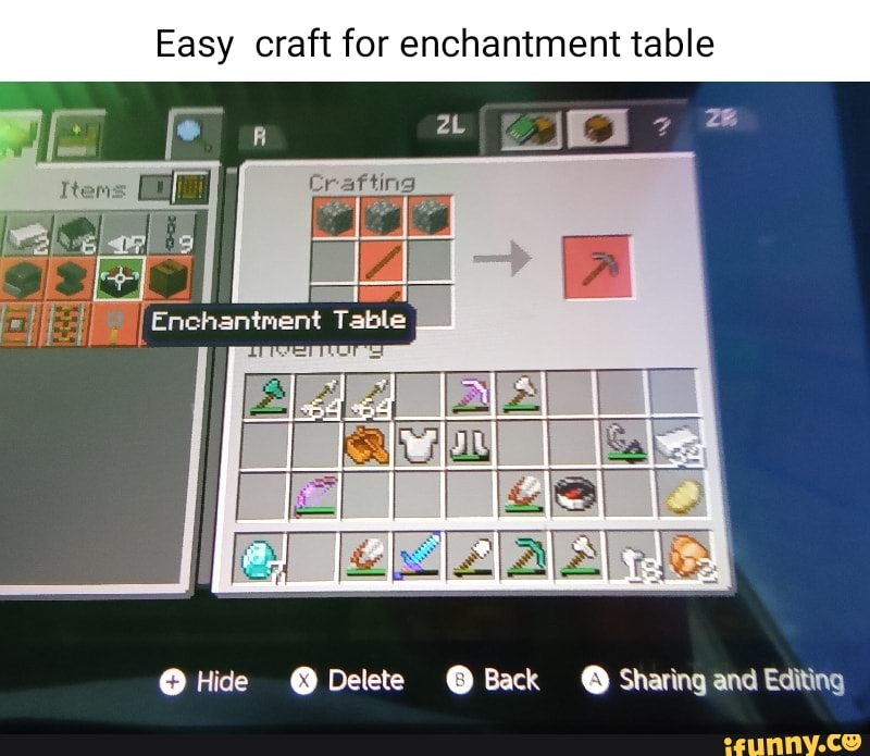 Easy craft for enchantment table Crafting. Enchantment Table AD Hide