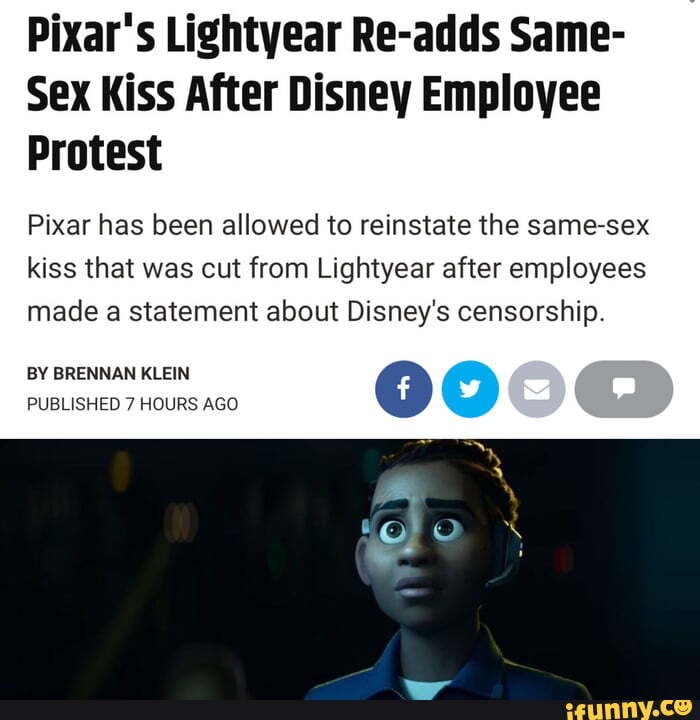 Pixar's Lightyear Re-adds Same- Sex Kiss After Disney Employee Protest ...