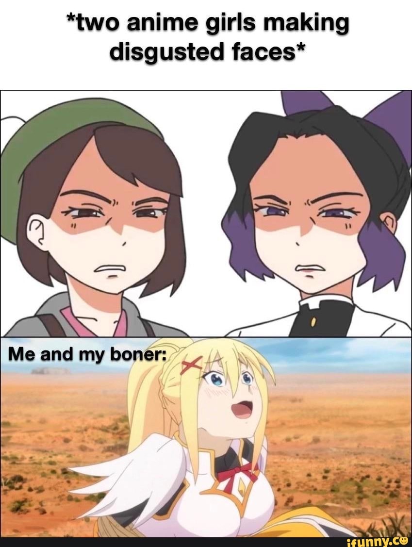  two Anime Girls Making Disgusted Faces IFunny