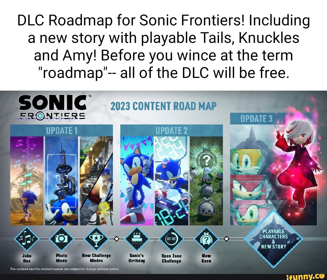 DLC Roadmap For Sonic Frontiers! Including A New Story With Playable ...