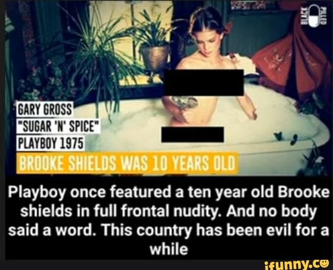 Brooke Shields Was 10 Years Old Playboy Once Featured A Ten Year Old Brooke Shields In Full Frontal Nudity And No Body Said A Word This Country Has Been Evil For A