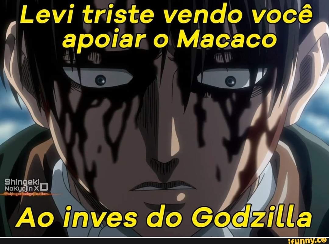 Levi triste vendo você apolar o Macaco
ma ,
Shingeki xD N
Ao inves do GôdZilla