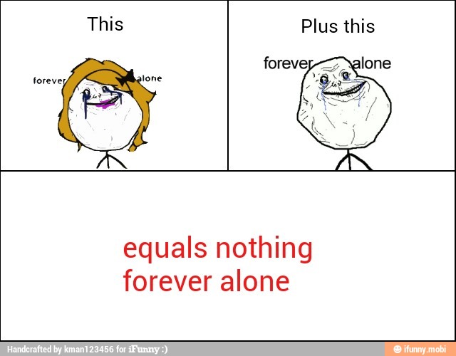 equals nothing
forever alone