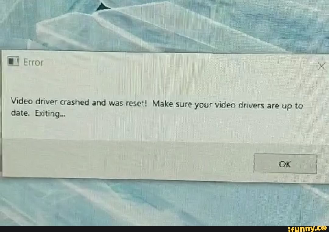 Sea of thieves video driver crashed and was reset что делать