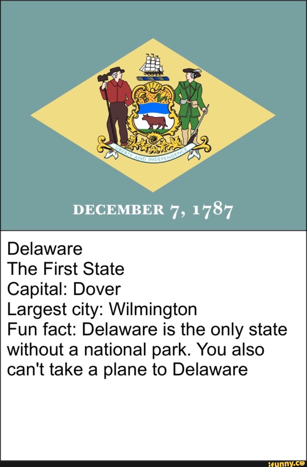 DECEMBER 7, 1787 Delaware The First State Capital Dover Largest city