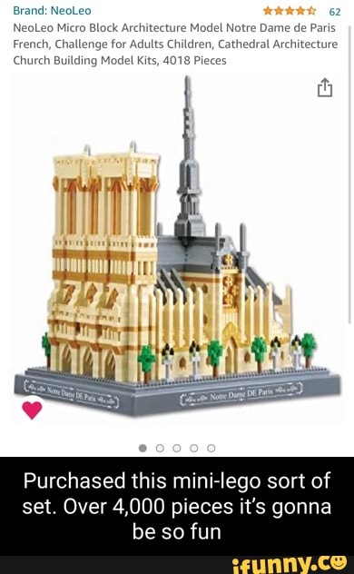 NeoLeo Micro Block Architecture Model Notre Dame de Paris French 4018 Pieces Challenge for Adults Children Cathedral Architecture Church Building Model Kits 
