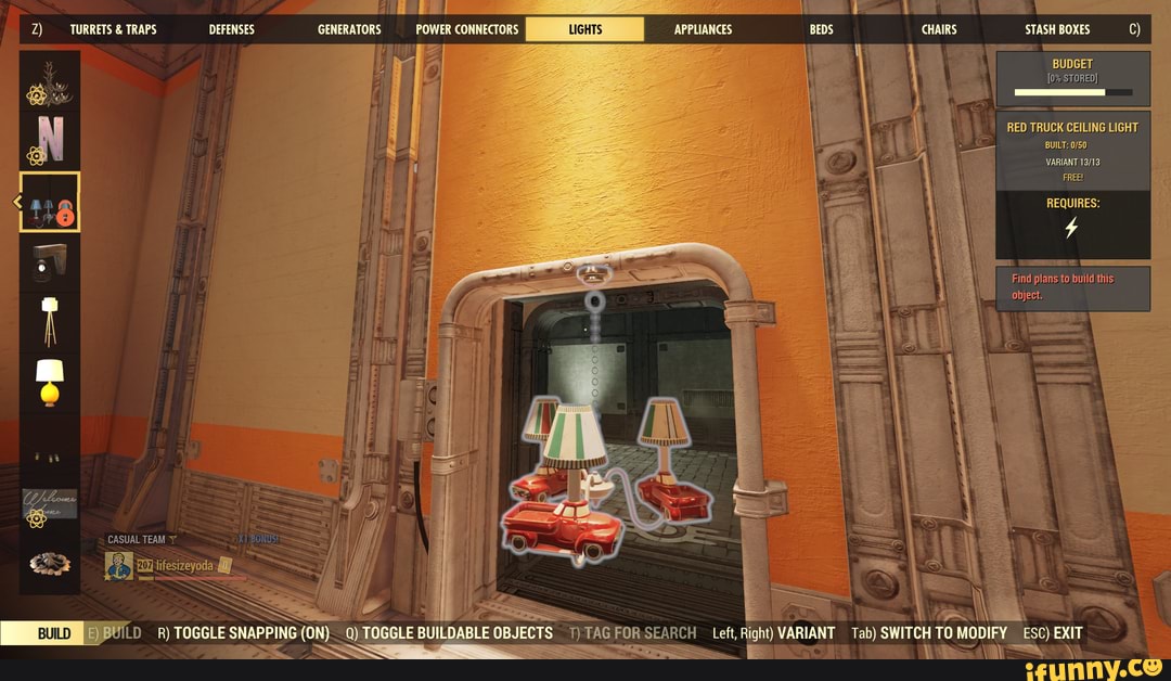 Red Truck Ceiling Light 2) TURRETS & TRAPS CASUAL TEAM life Ri TOGGLE