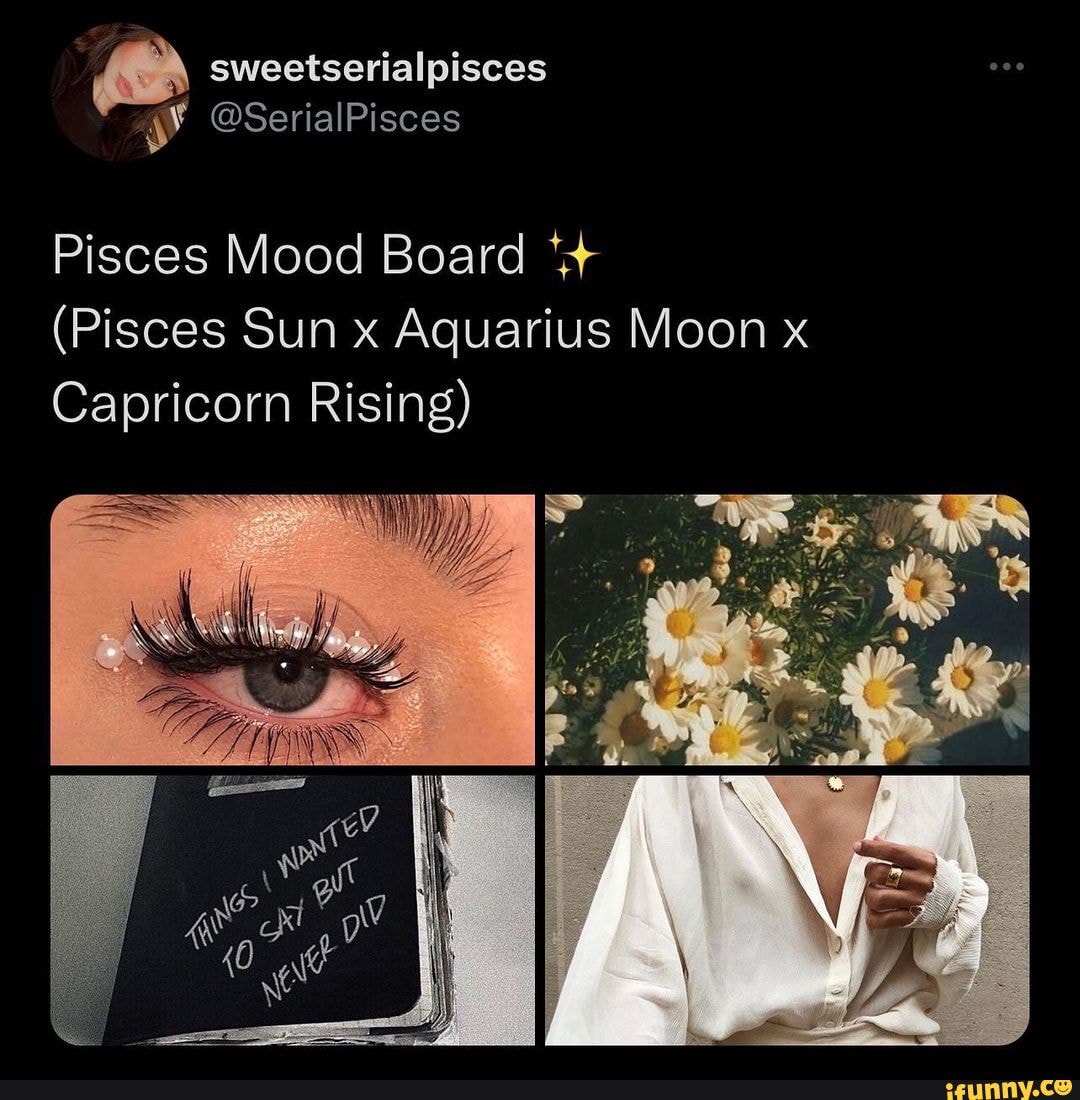 Sweetserialpisces Pisces Mood Board Pisces Sun X Aquarius Moon X Capricorn Rising Ifunny