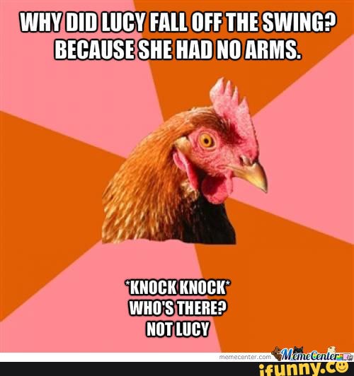 Hey, I thought it was funny! :) - WHY DID LUCY FALL OFF THE SWING ...