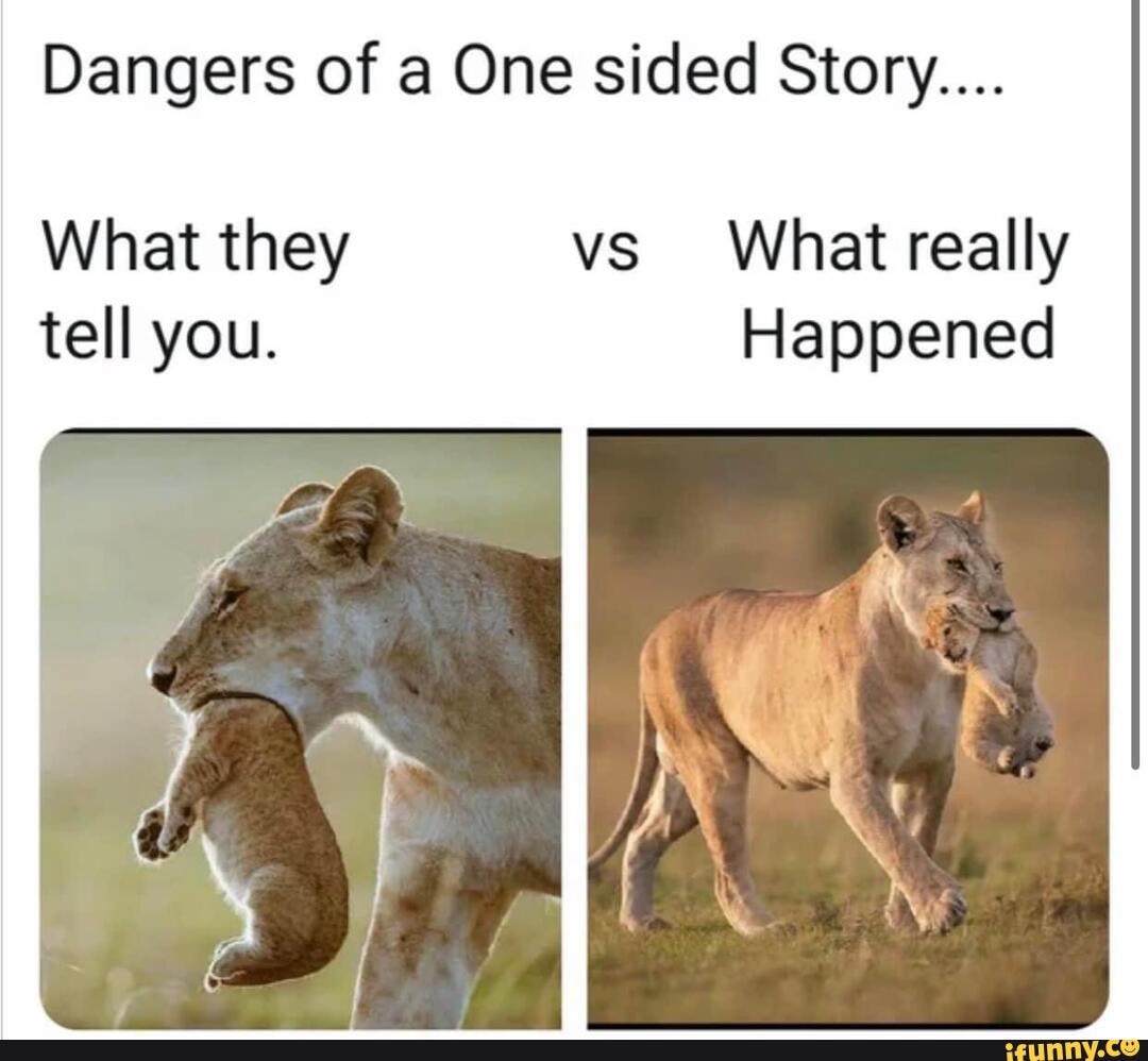 Dangers Of A One Sided Story What They Vs What Really Tell You Happened Ifunny