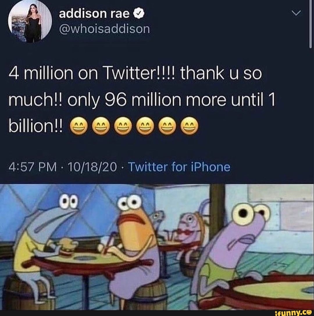 Addison rae @ @whoisaddison million on Twitter!!!! thank uso much ...