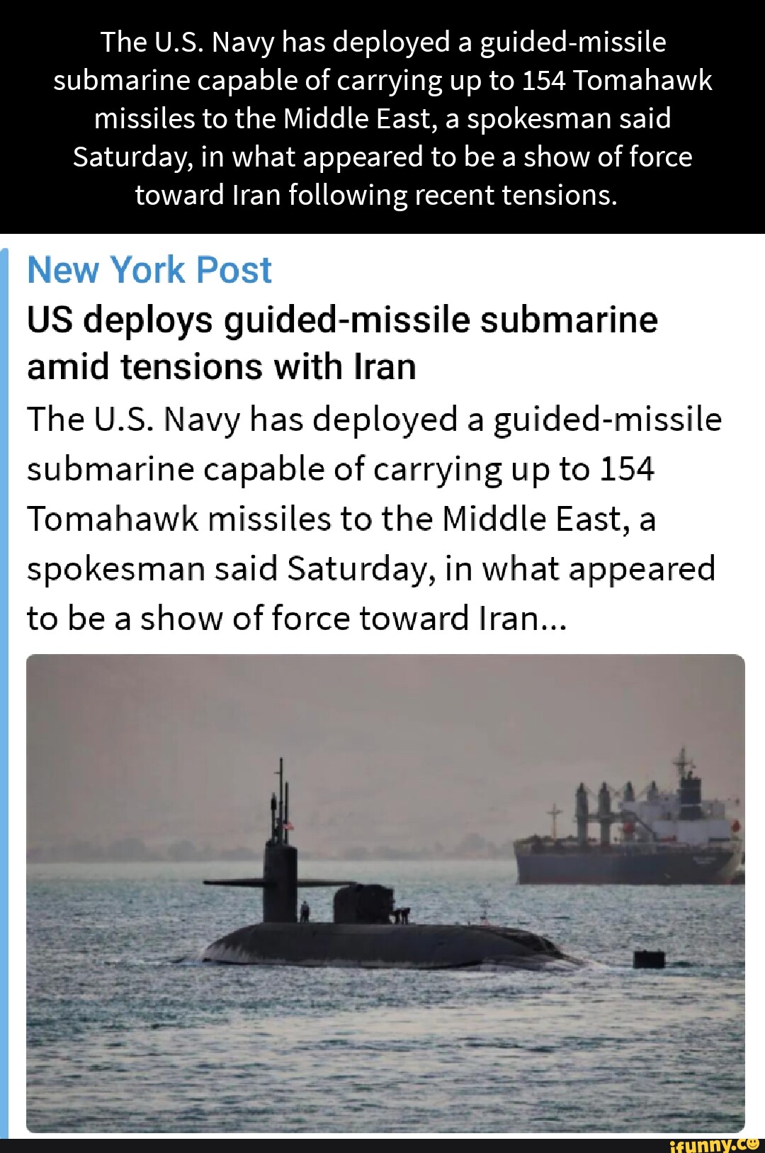 The U.S. Navy has deployed a guided-missile submarine capable of ...