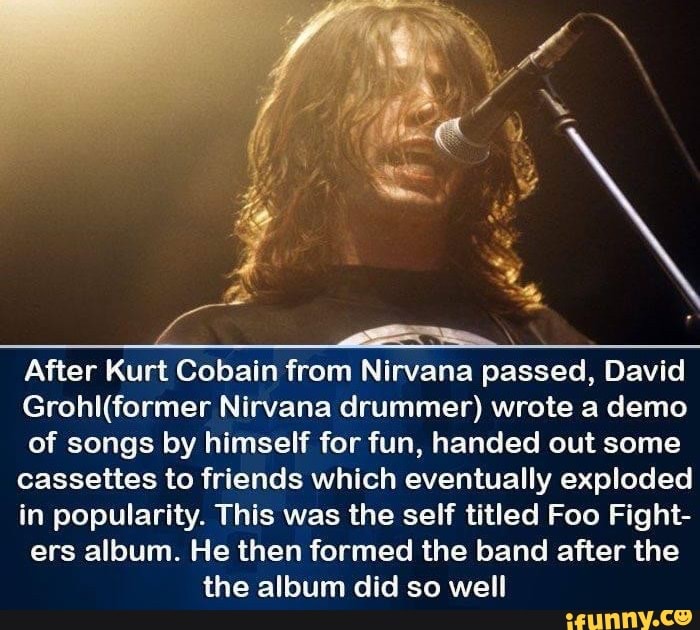 After Kurt Cobain From Nirvana Passed, David Nirvana Drummer) Wrote A ...