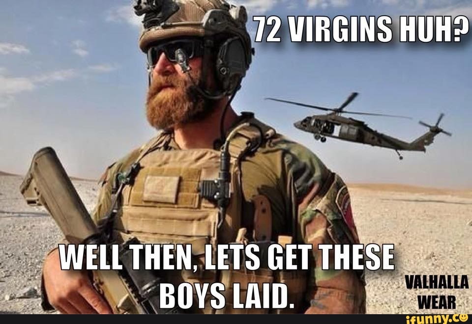 72 VIRGINS HUH? WELL THEN, LETS GET THESE BOYS LAID. - iFunny