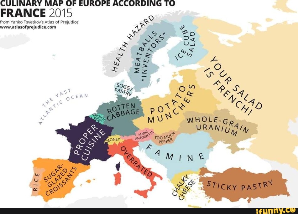 CULINARY MAP OF EUROPE ACCORDING TO FRANCE 2015 from Yanko Tsvetkovs ...