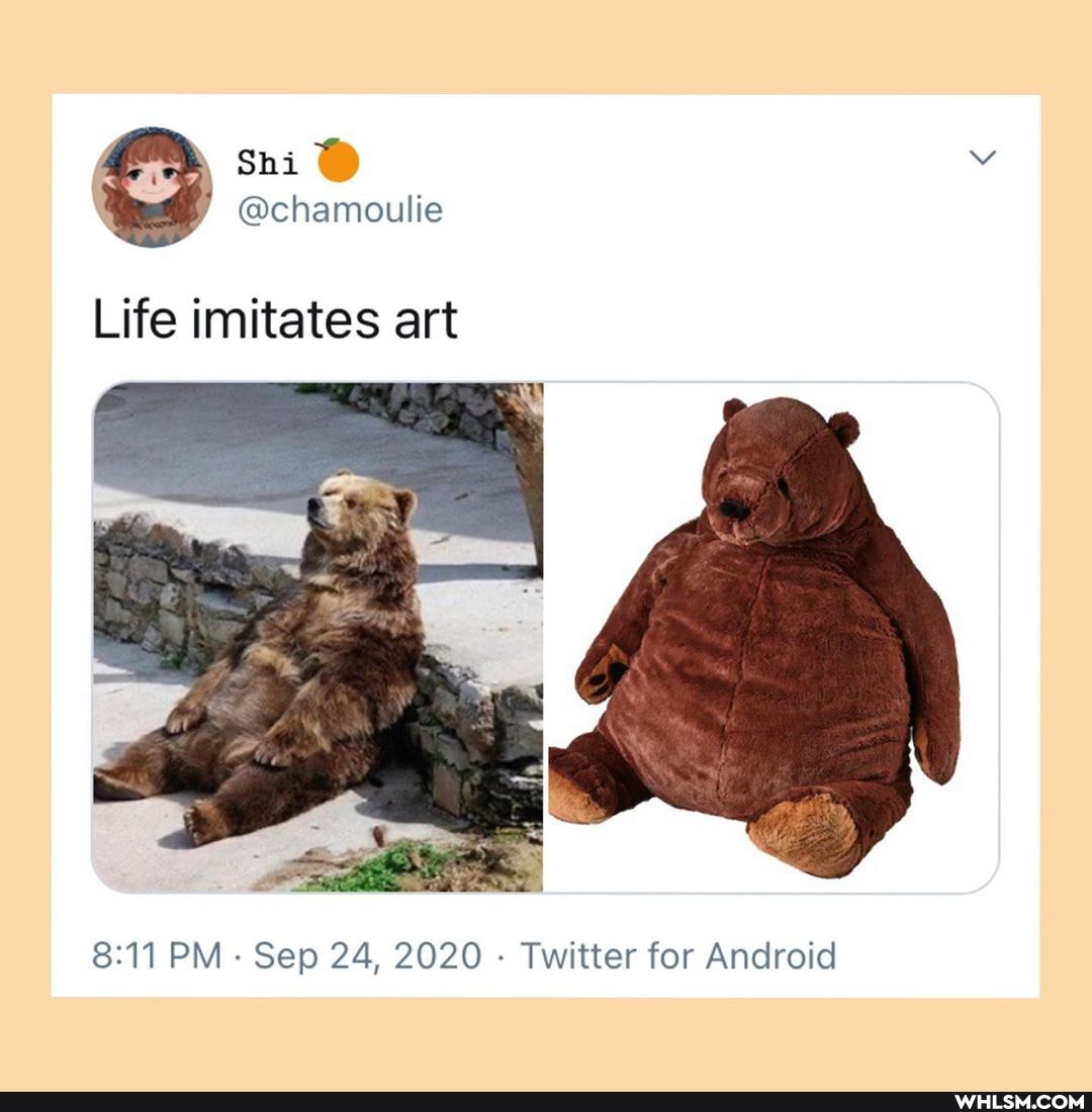 Life imitates art
PM Sep 24, 2020 - Twitter for Android
