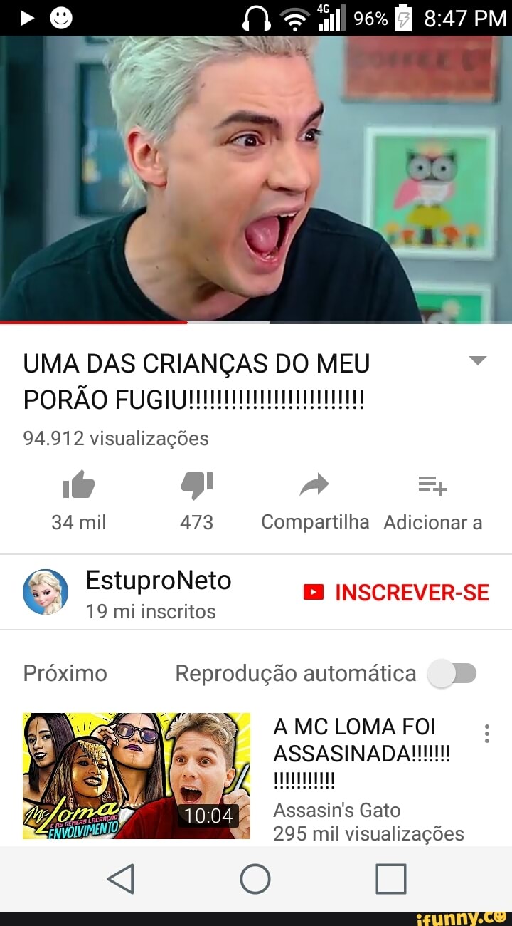 34 mil 473 Compartilha Adicionar a
19 mi inscritos
Próximo Reprodução automática
A MC LOMA FOI
Assasin's Gato
295 mil visualizações
