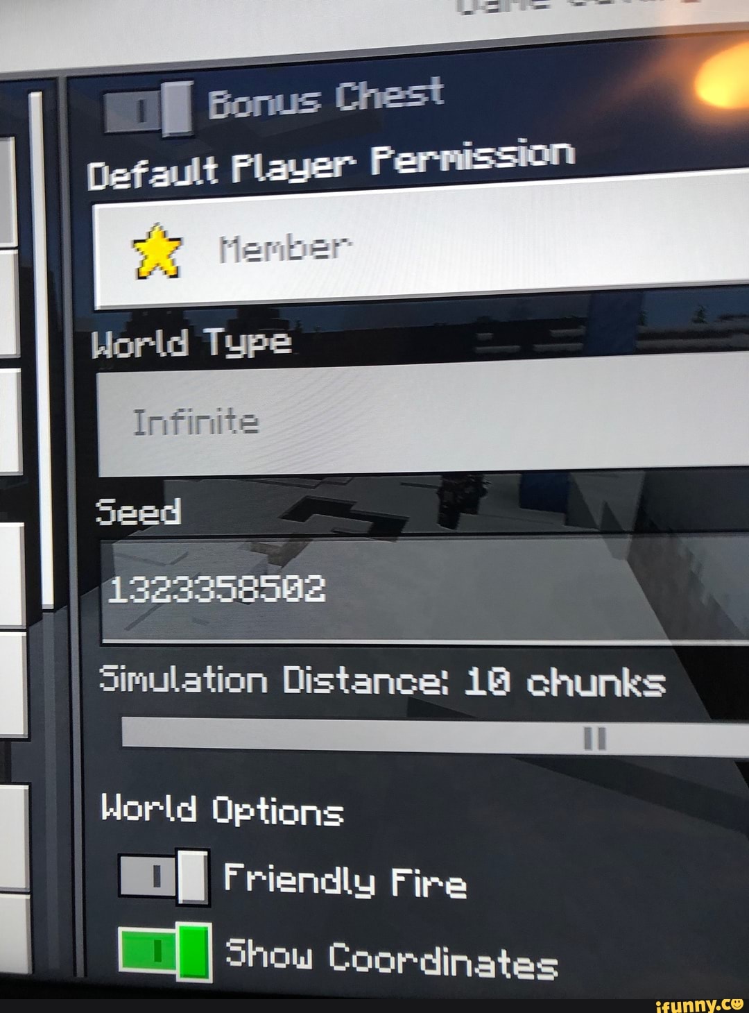 A good seed Seed Simulation Distance: 4 chunks World Options I