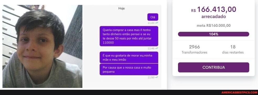 Hoje rs 166.413,00
arrecadado
meta
2966 18