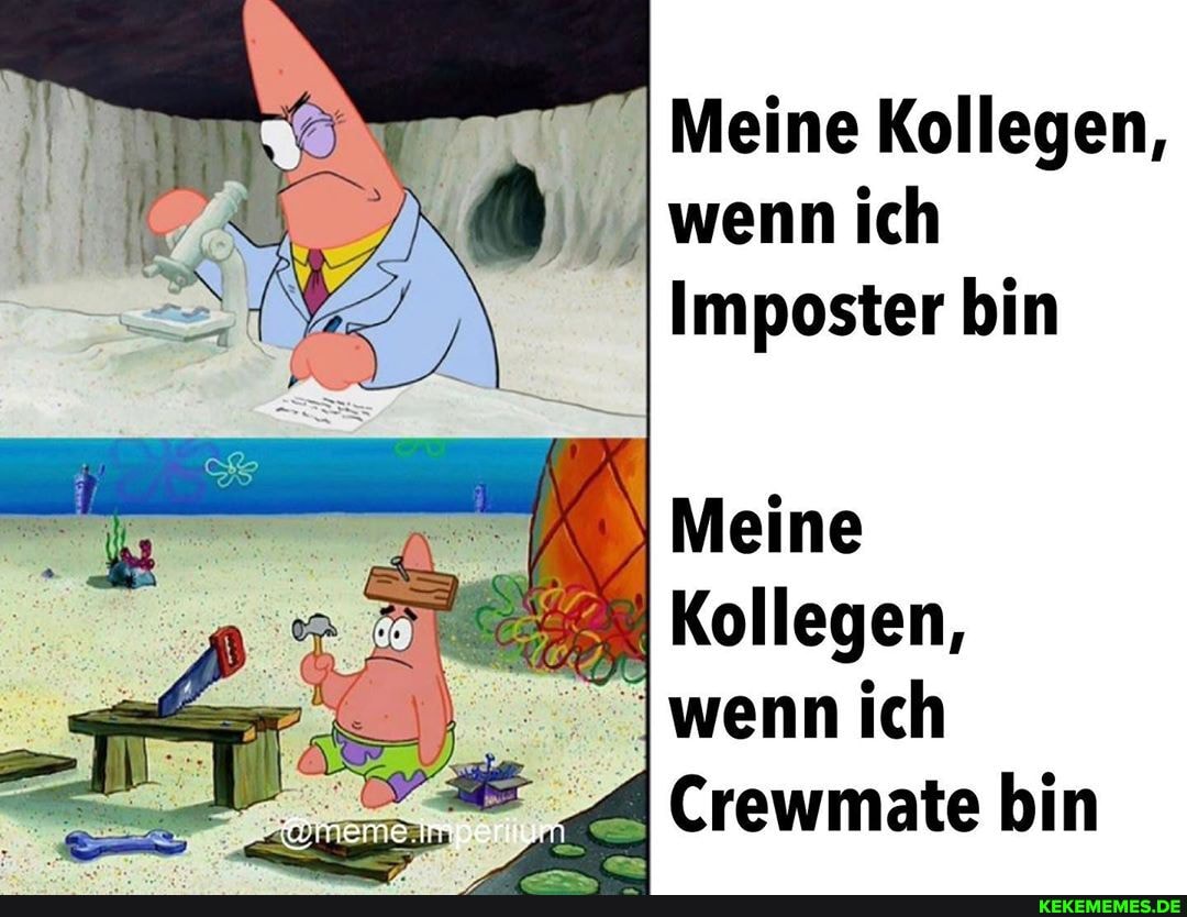 Meine Kollegen, wenn ich
Imposter bin
Meine
Kollegen,
wenn ich
Crewmate bin
imperiium