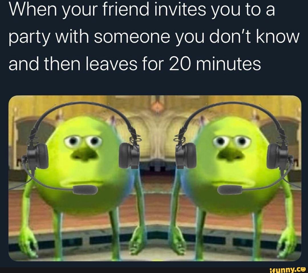 When Your Friend Invites You To A Party With Someone You Don T Know And Then Leaves For Minutes Ifunny