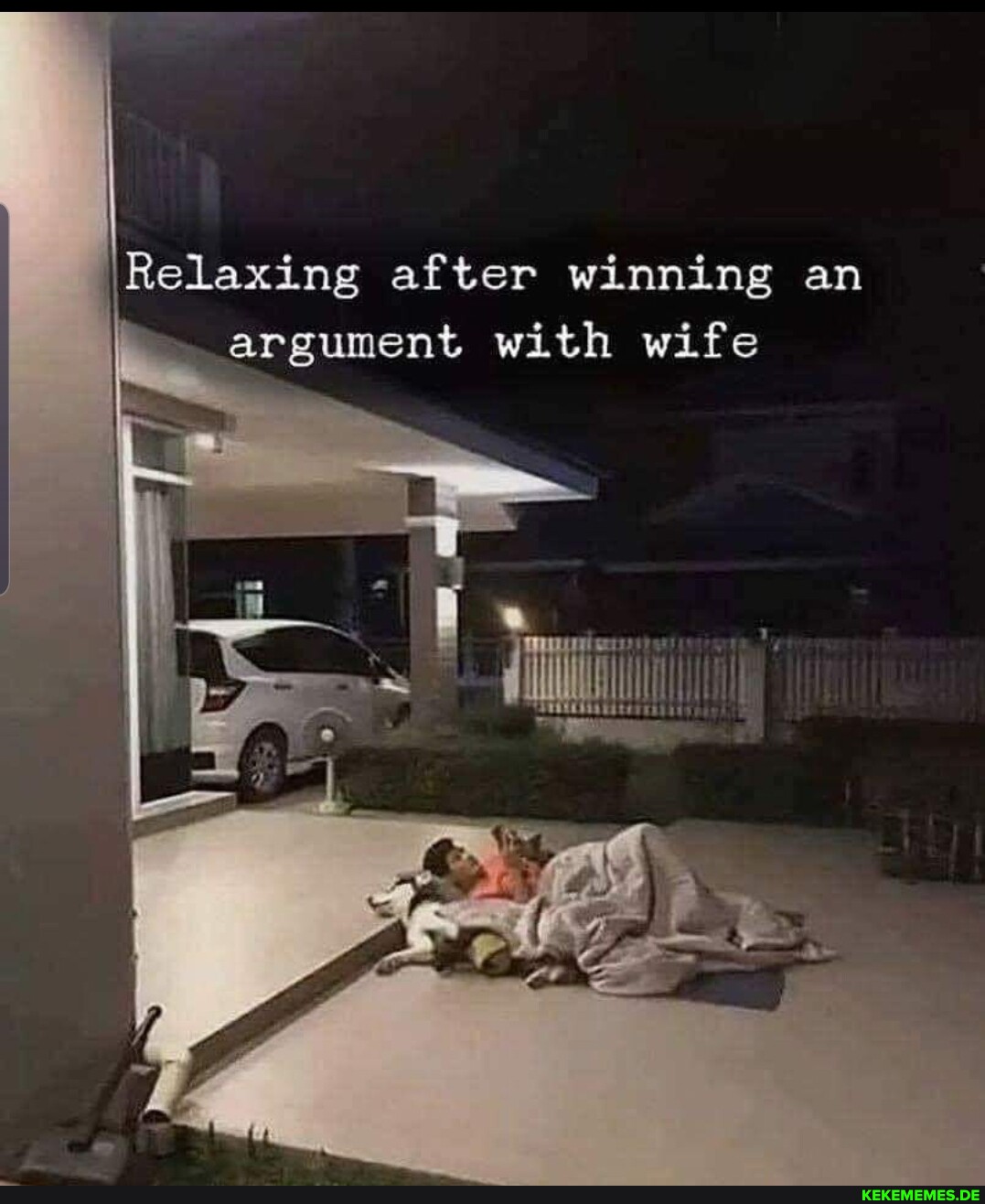I Relaxing after winning an argument with wife