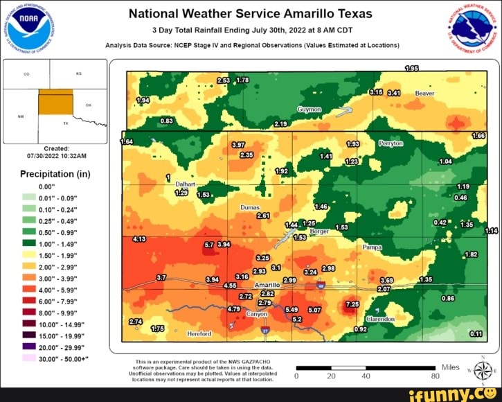 National Weather Service Amarillo Texas Day Total Rainfall Ending July