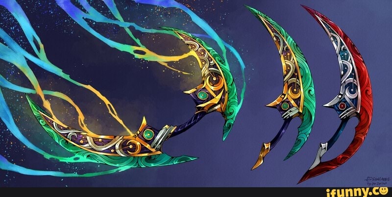 green, gold, red, silver, blue, fantasy, blade, pretty, beautiful