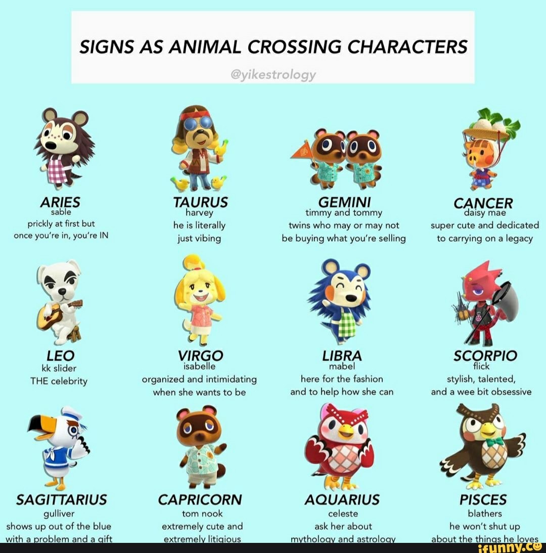 Animal Crossing Villagers Zodiac Signs 60 Photos Youhoroscope
