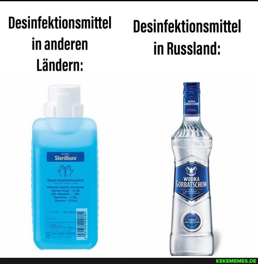 Desinfektionsmittel Desinfektionsmittel
in anderen in Russland:
Ländern: