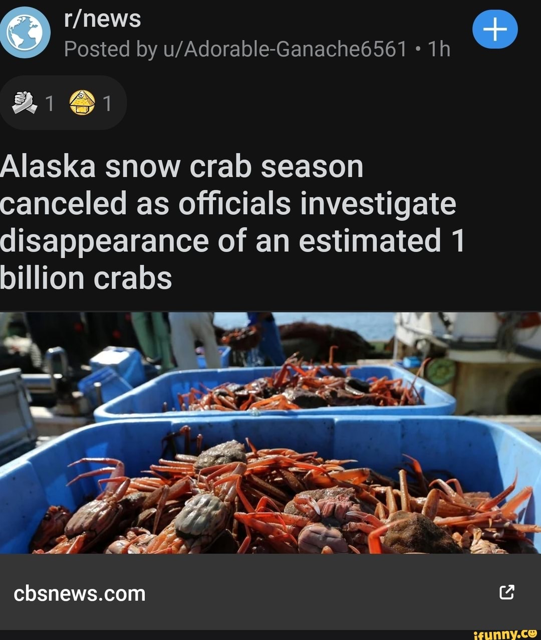 Posted by Alaska snow crab season canceled as officials investigate