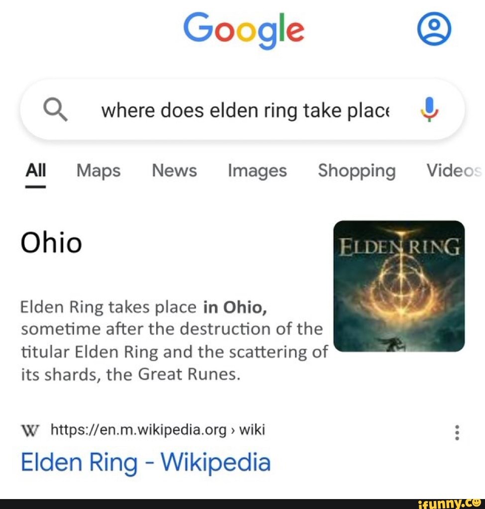 Google (Q) where does elden ring take place All Maps News Images