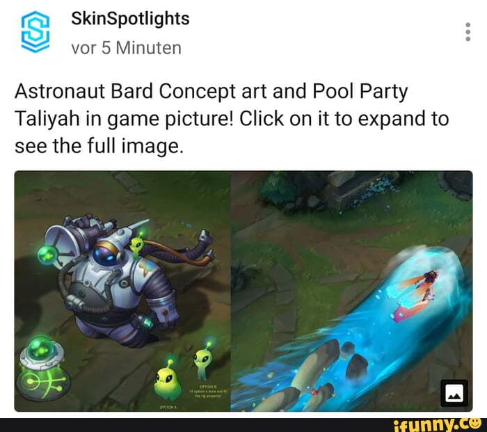Astronaut Bard Concept art and Pool Party
Taliyah in game picture! Click on it to expand to
see the full image.