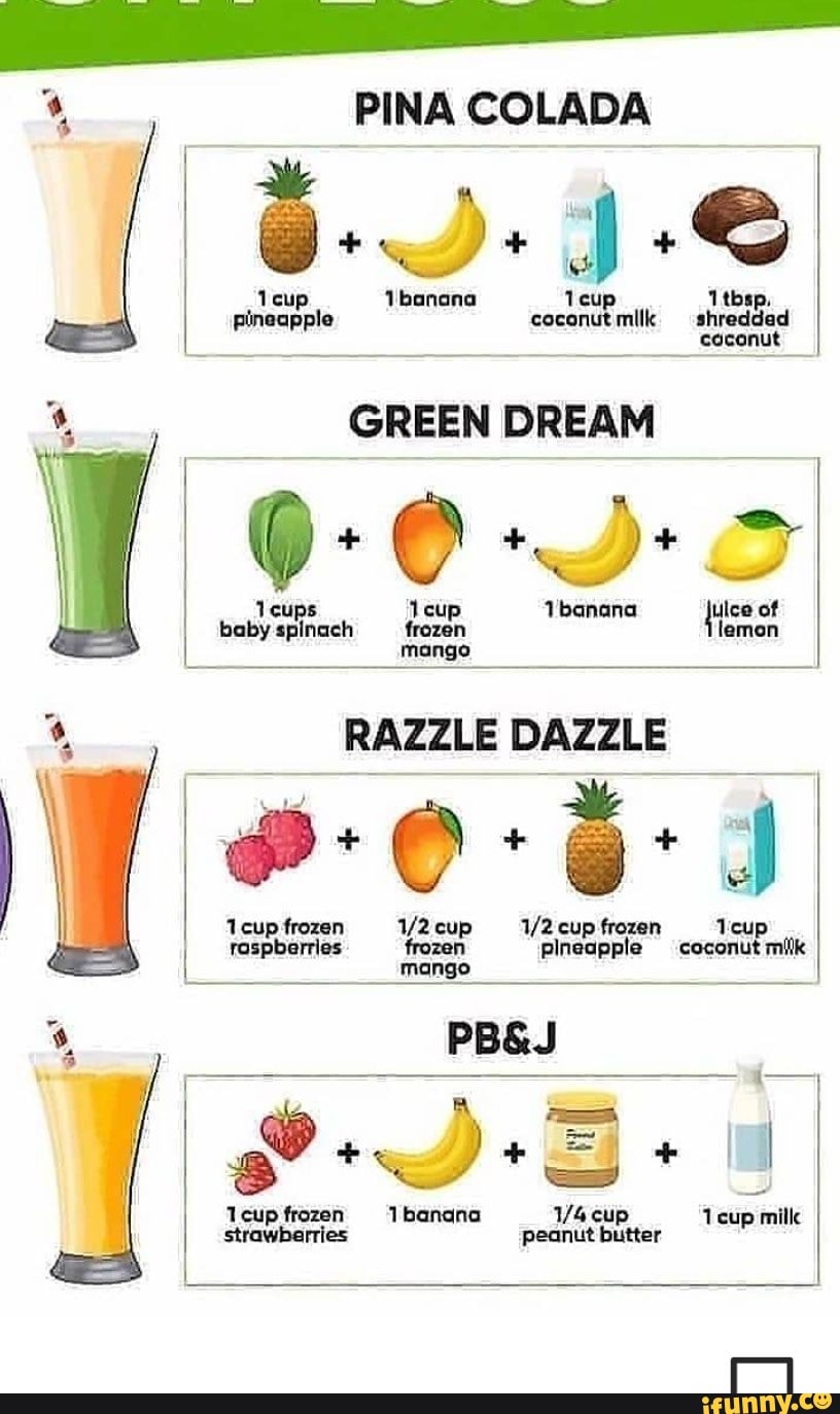 PINA COLADA j-J- banana J banana goco milk coconut GREEN DREAM mango ...