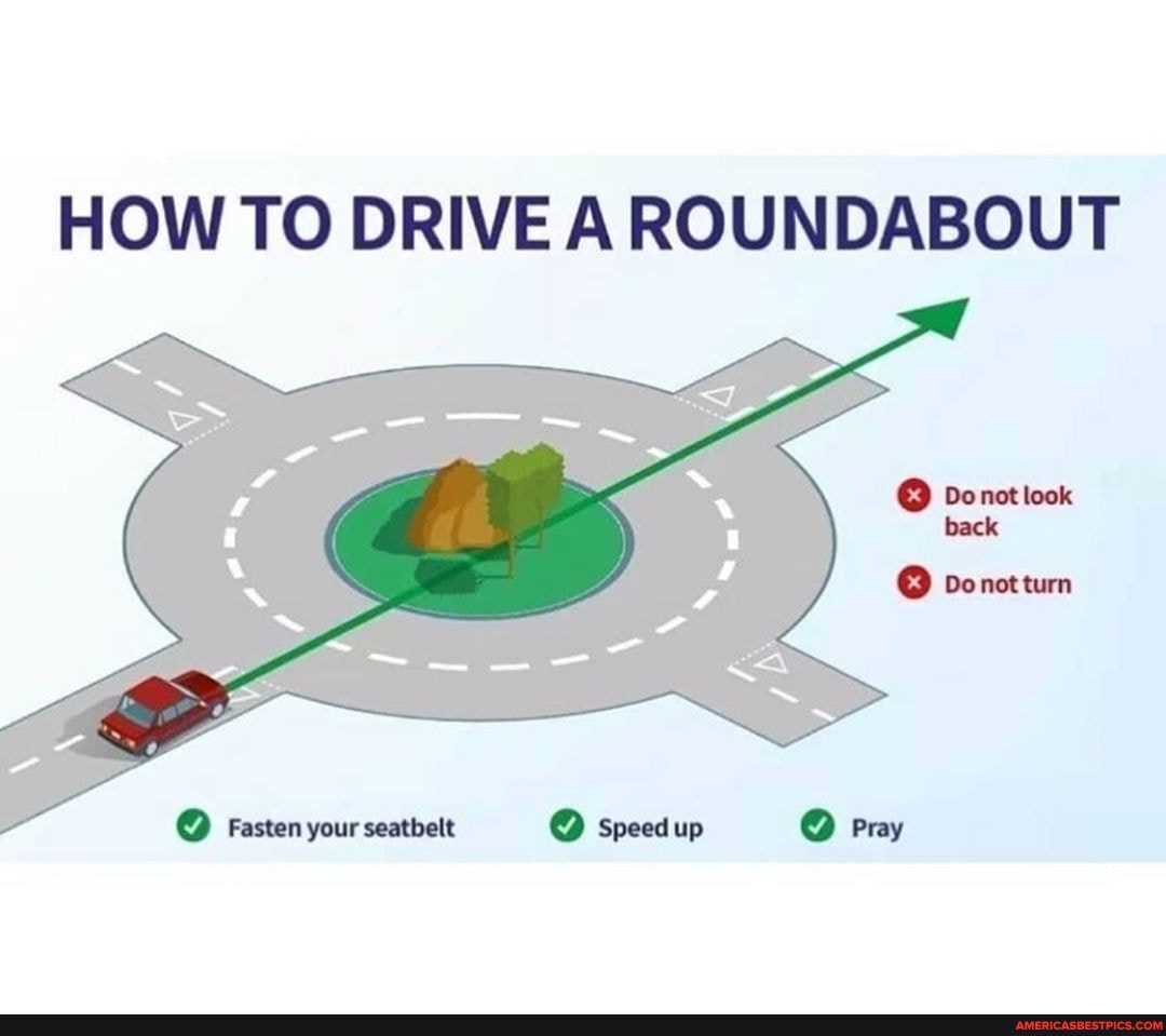 HOW TO DRIVE A ROUNDABOUT
Fasten your seatbelt Speed up Pray