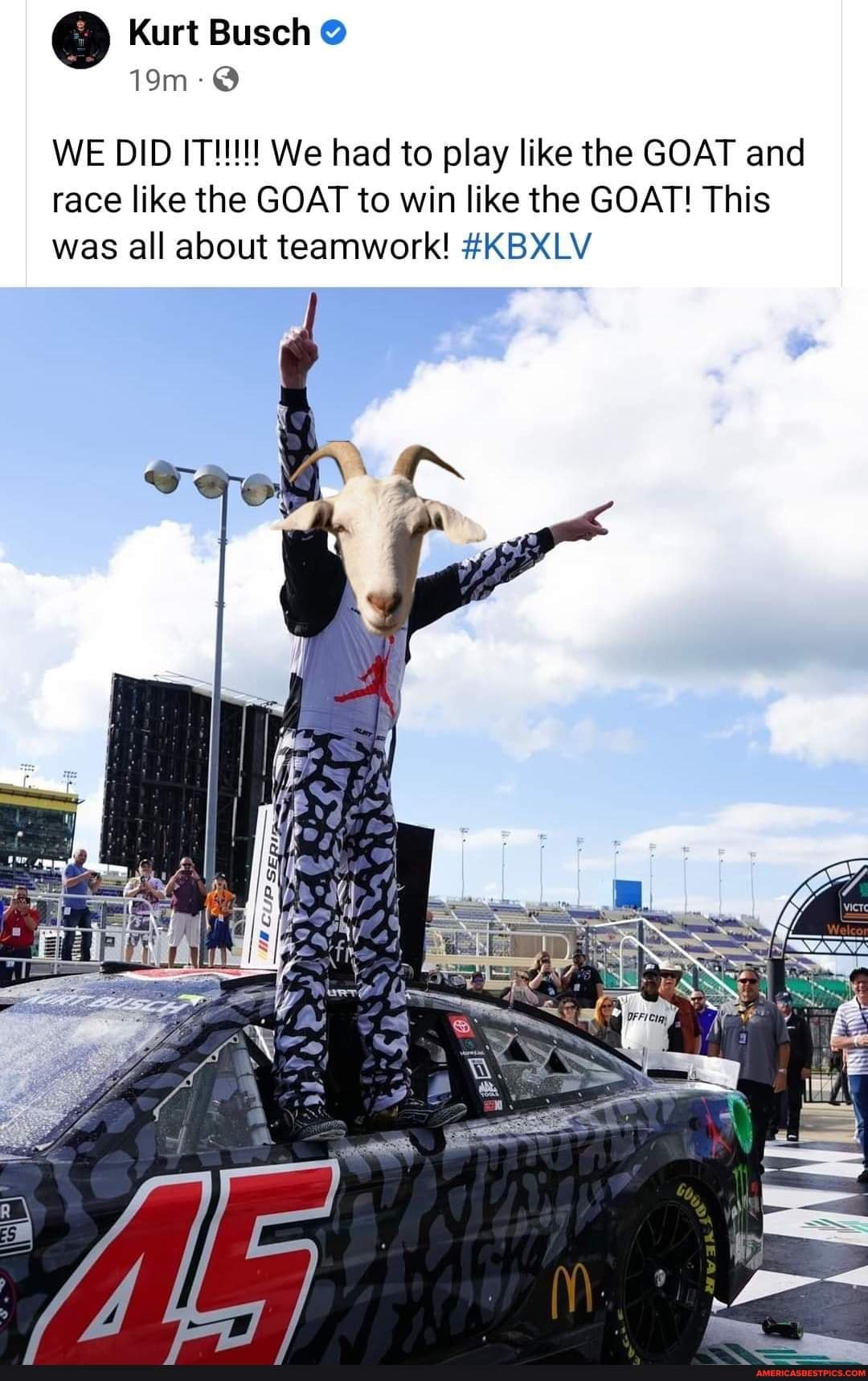When a driver calls himself a GOAT memes will be made! Congratulations ...
