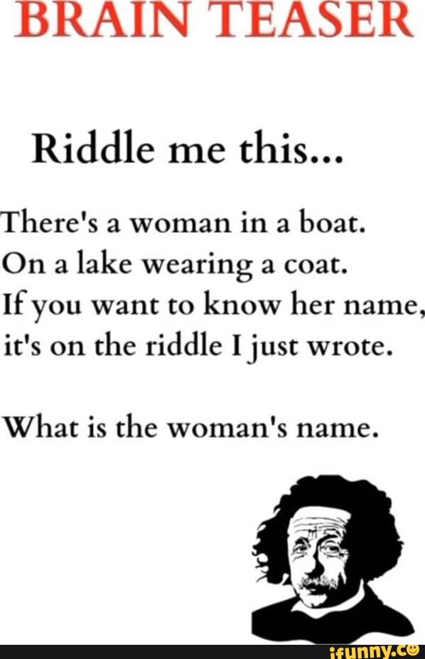 Answer to the Viral There's a Woman in a Boat Riddle