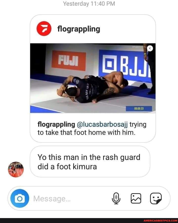 flograppling
flograppling @lucasbarbosajj trying to take that foot home with him.
Yo this man in the rash guard did a foot kimura