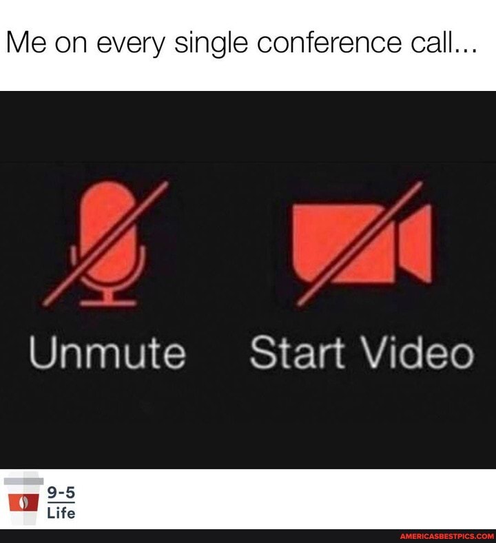 Me on every single conference call...
Unmute Start Video