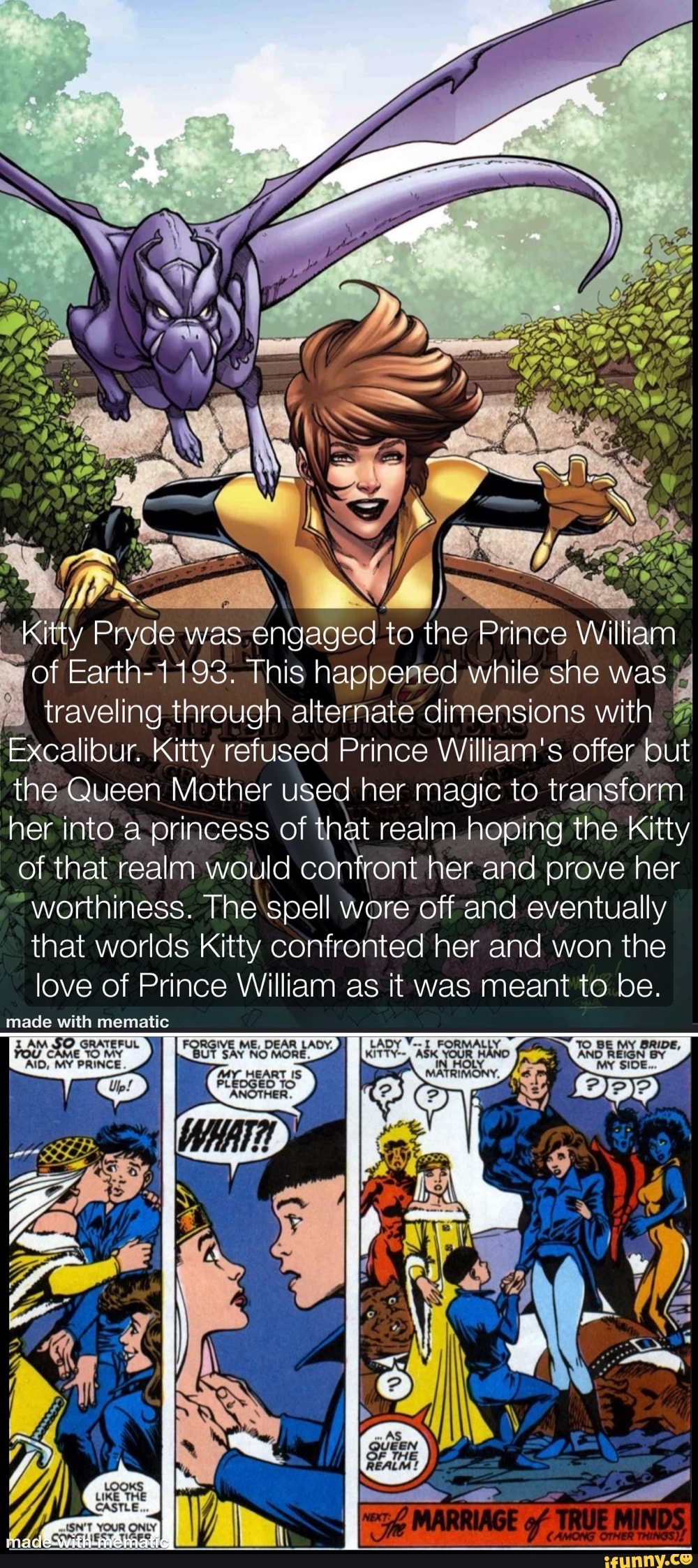 Kitty Pry was engaged to the Prince William of Earth-1193. This 