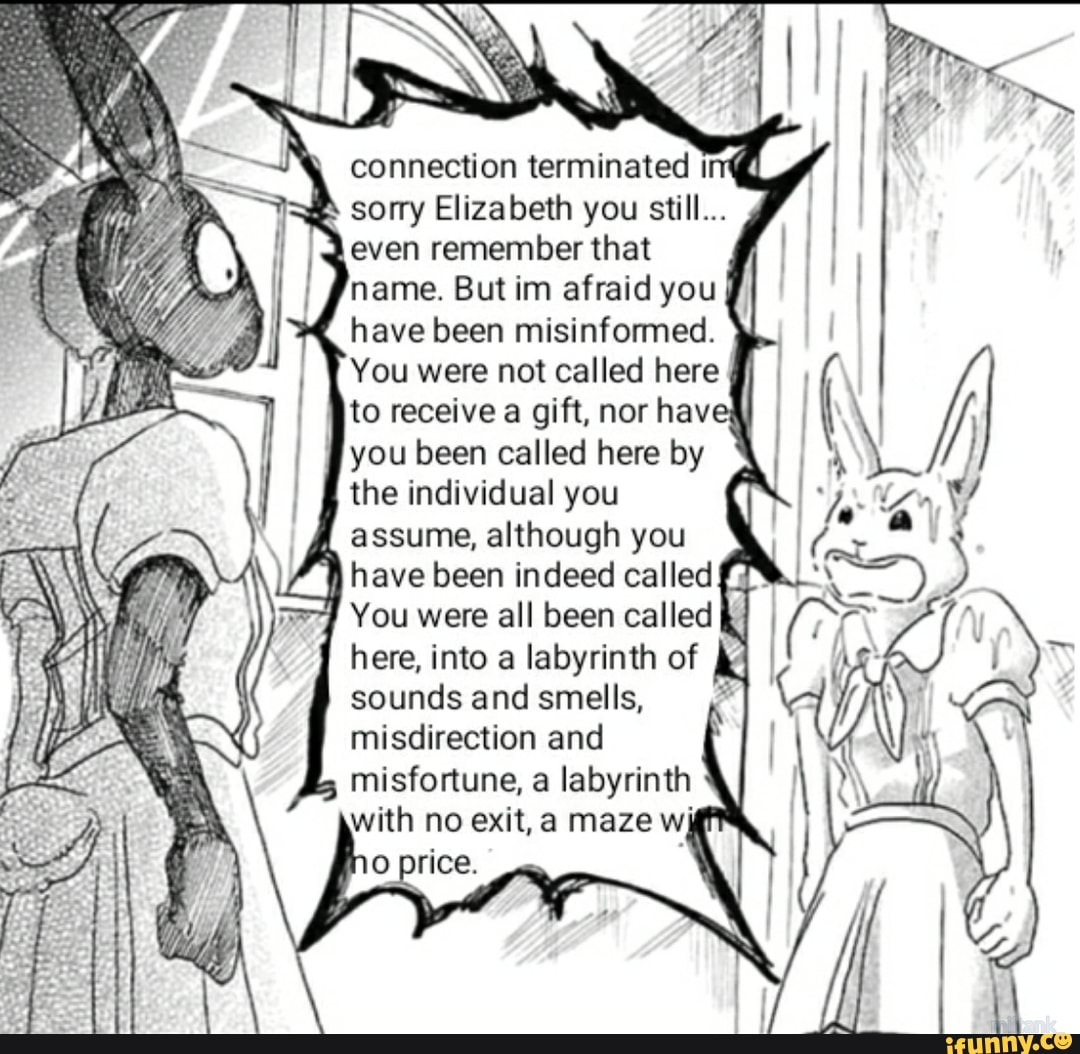 Connection terminated ing à sorry Elizabeth you still... I 4 even