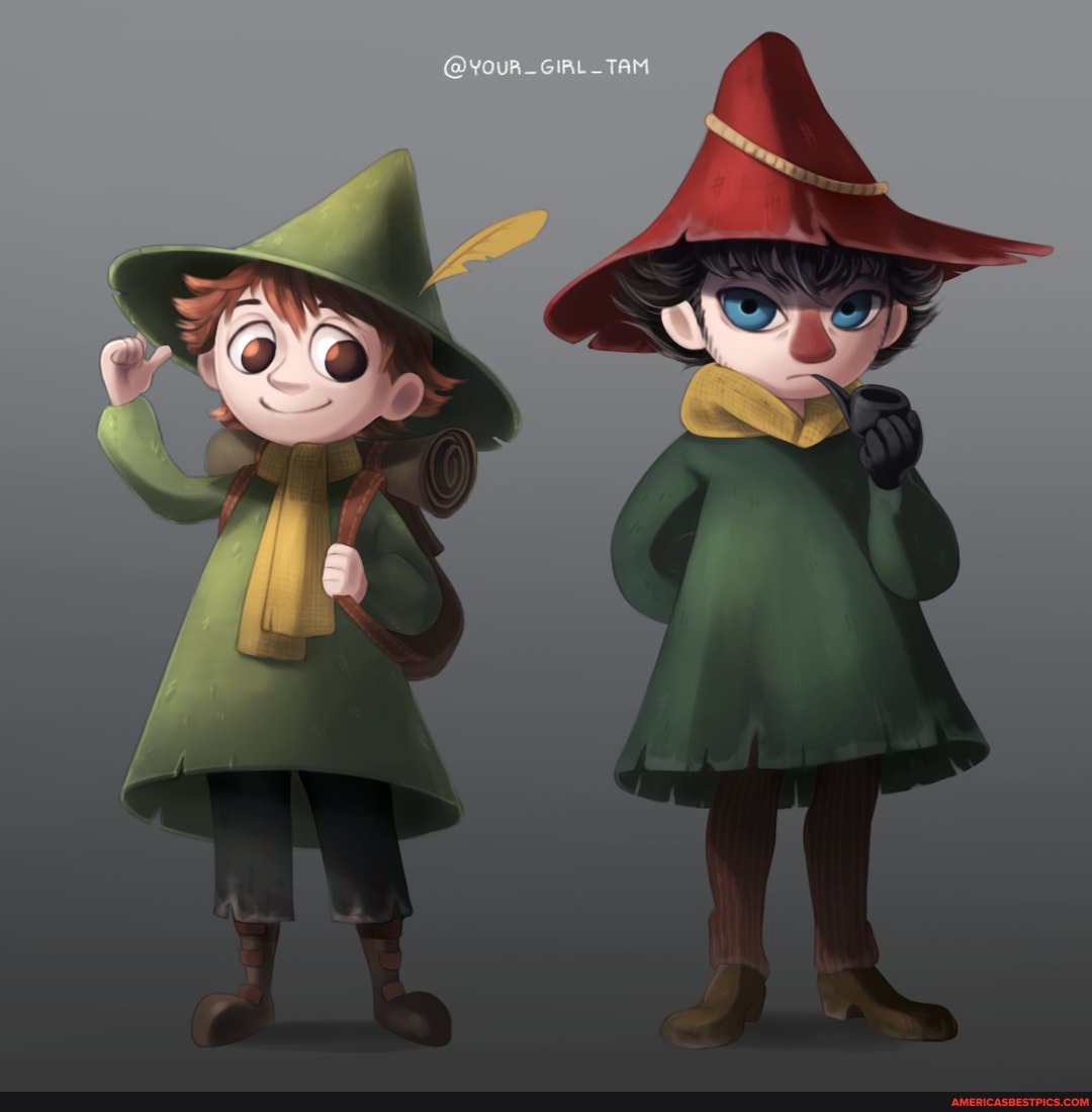 cartoons, digital_painting, moomin, snufkin, joxter